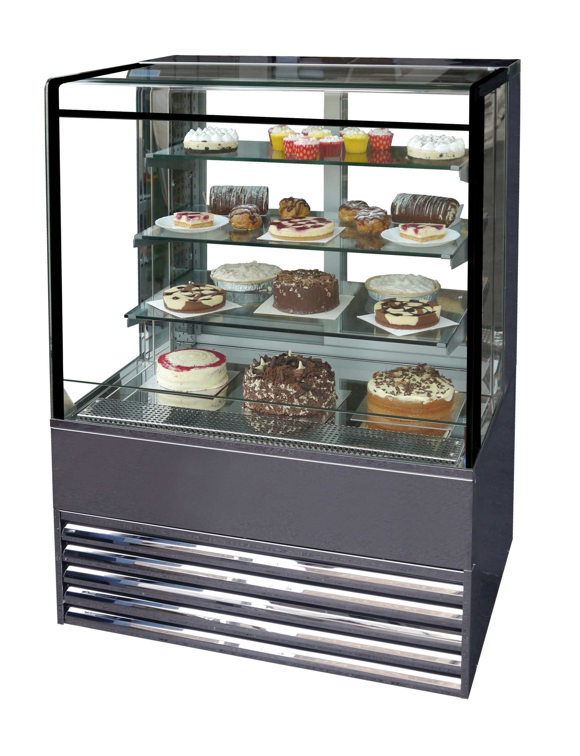 Premium Stainless Steel Double Glazed Grab and Go Display Fridge (Rear Sliding Doors) 100cm x 75cm x 135cm