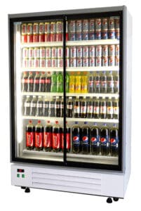 Upright Double Glass Door Display Fridge (Premium) 120cm x 66cm x 196mm (Frost-Tech: USGC120)