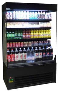black open fridge