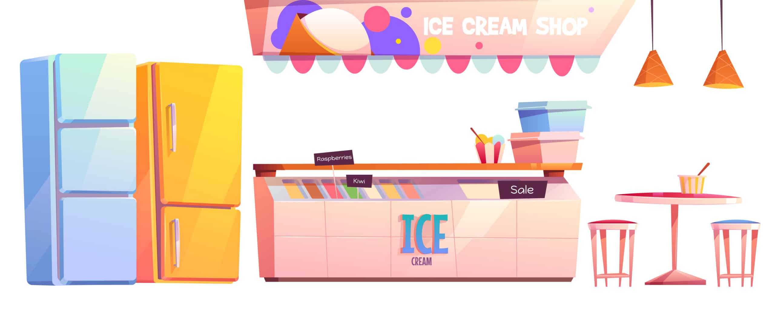 Display and store Ice Cream