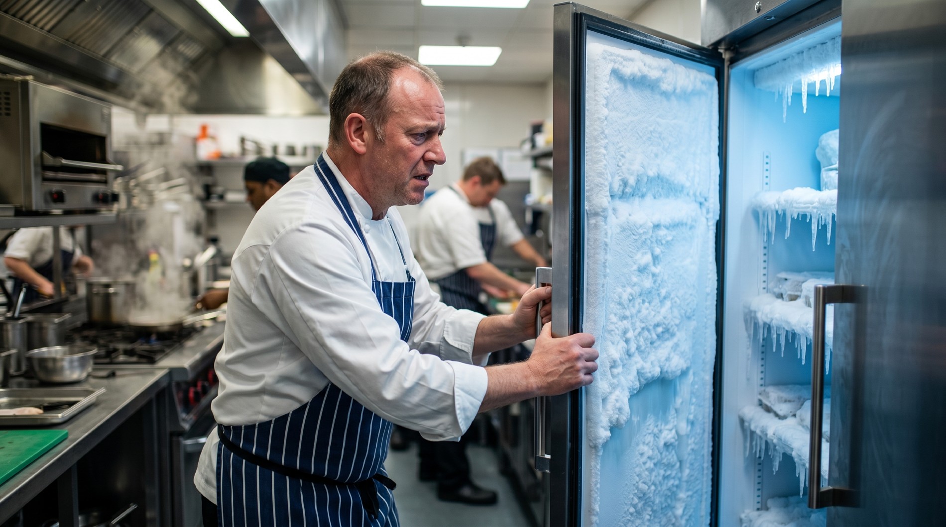 Commercial Freezer Freezing Over