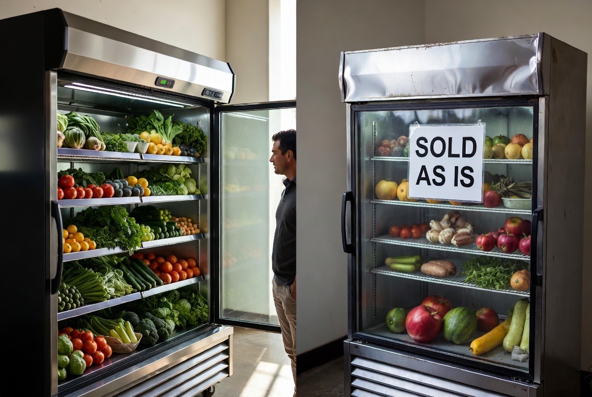 new vs used commercial fridge