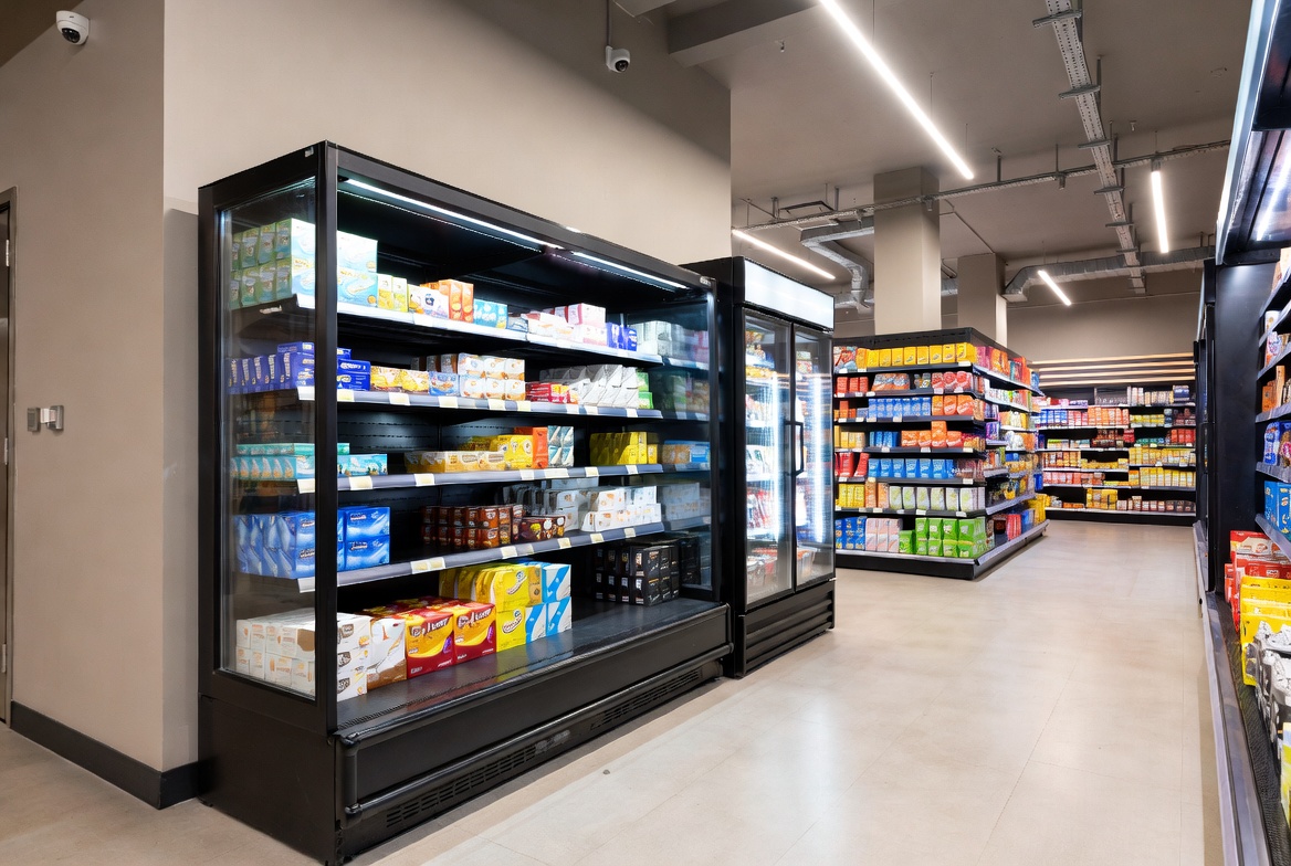 Open-Air Merchandisers or Glass Door Fridges