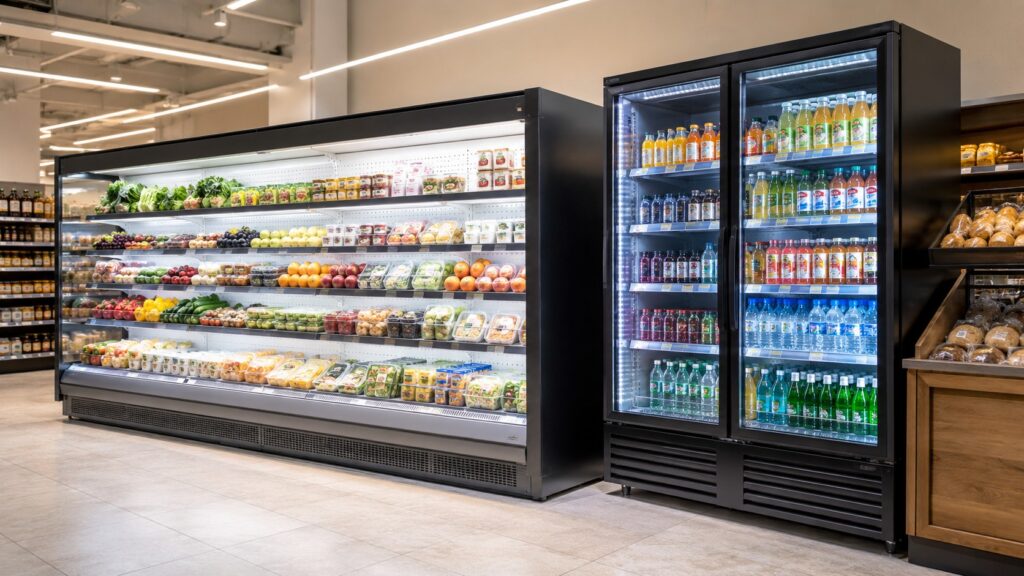 Open-Air Merchandisers vs. Glass Door Fridges