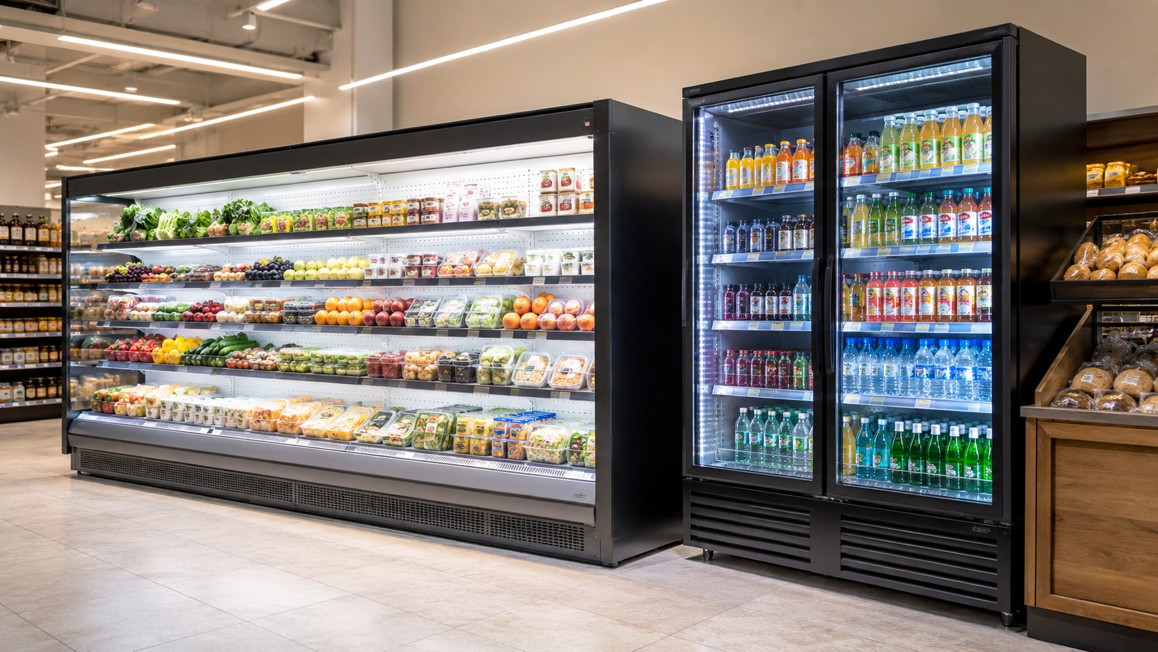Open-Air Merchandisers vs. Glass Door Fridges