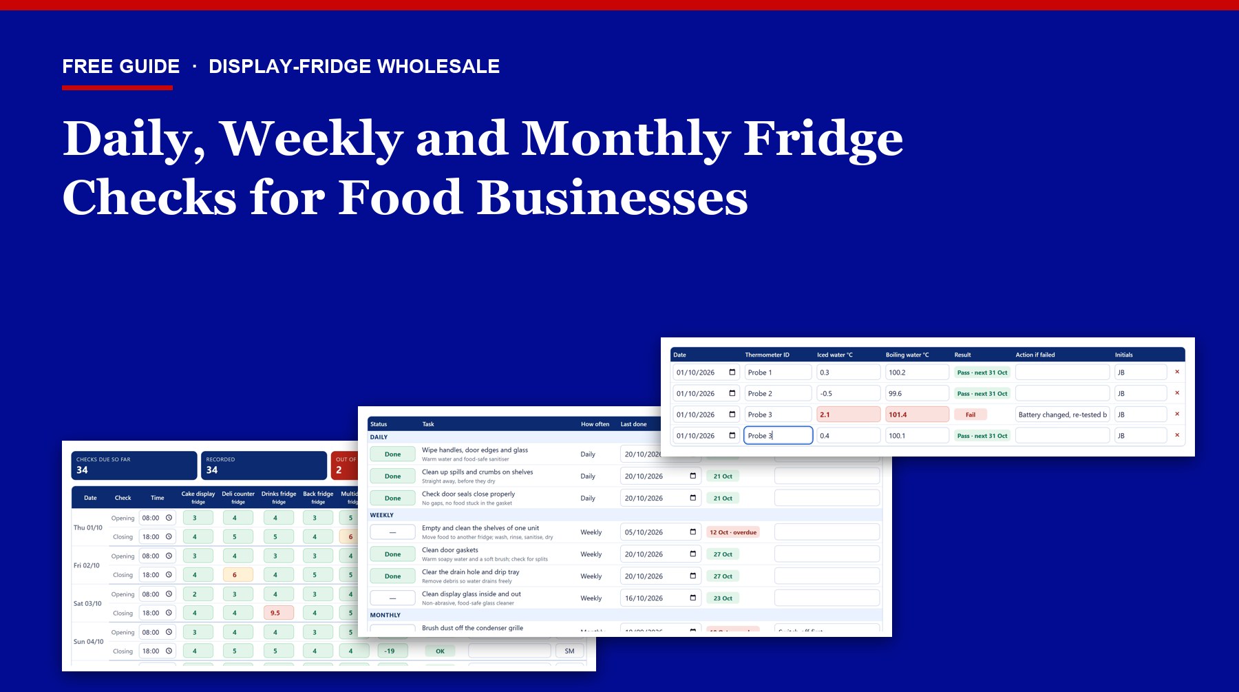 Daily, Weekly and Monthly Fridge Checks for Food Businesses